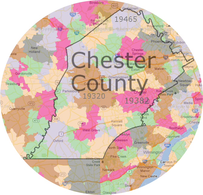 Chester County Zip Code Map